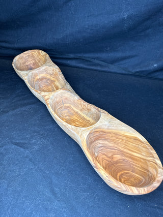 Olive Wood Four-Section Serving Dish