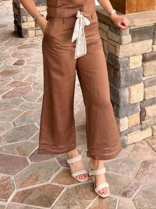 Current Air Scarf Tie Wide Leg Pants