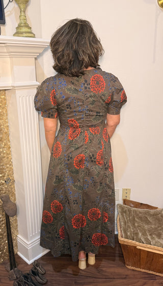 Entro Autumn Botanical Floral Dress