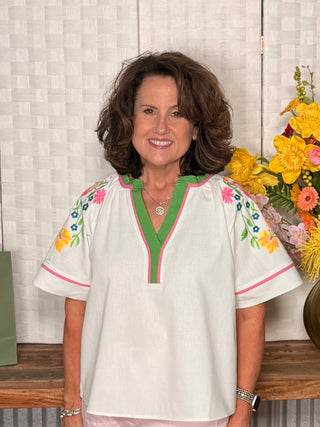 Voy Garden Party Embroidered Blouse