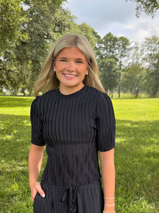 Current Air Navy Textured Top