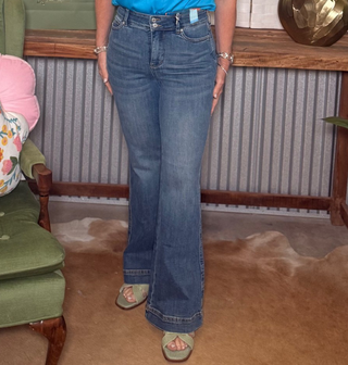 Judy Blue HW Petite Flare TC Double Button