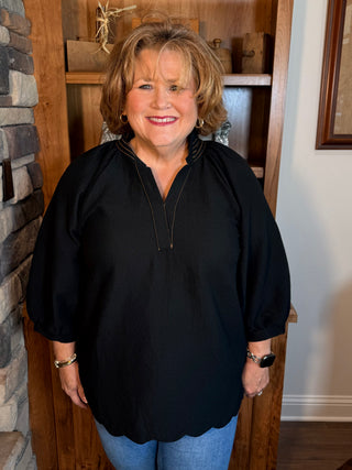 Umgee Black Easy Breezy Top