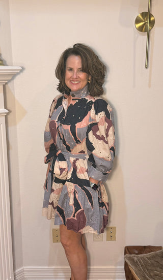 Entro Abstract Eyelet Dress