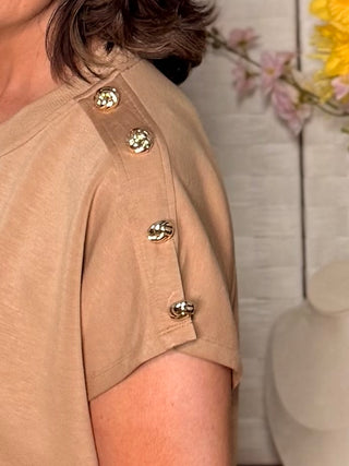 Entro Golden Hour Button Tee
