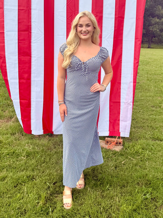 Nantucket Gingham Midi Dress