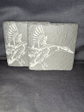 Set of 2 Slate Coasters - Mallard Duck