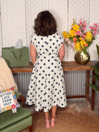 Peach Love Polka Dot Midi Dress