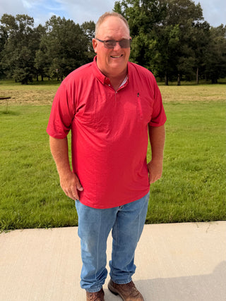 BCR Heathered Red Polo