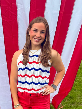 Americana Waves Knit Top