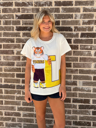 QoS Licensed LSU Mascot Leaning on a