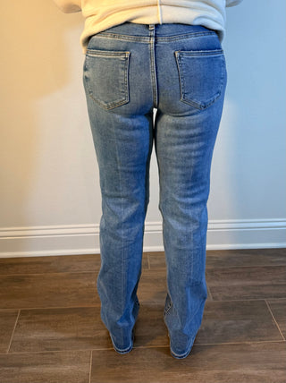 Risen High Rise Straight Jeans
