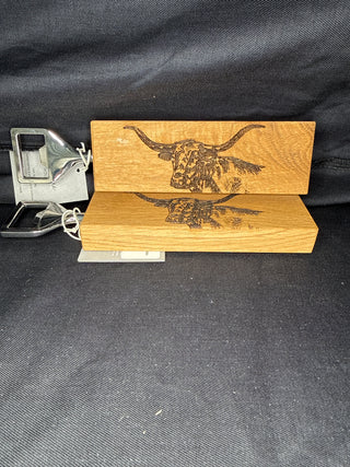 Oak Bottle Opener- Longhorn