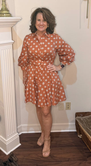 Entro Dot About You Belted Dress