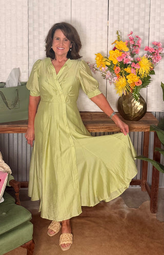 Current Air Lime Light Button Front Dress