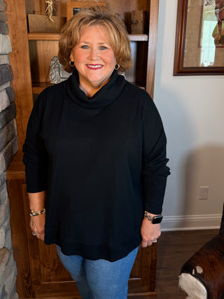 She & Sky Cowl Neck Long Sleeve Top
