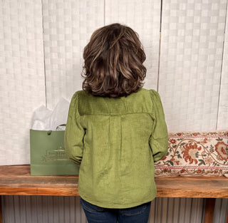 Voy Corduroy Button Front Blouse