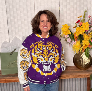 Queen of Sparkles Licensed LSU Tiger Bomber