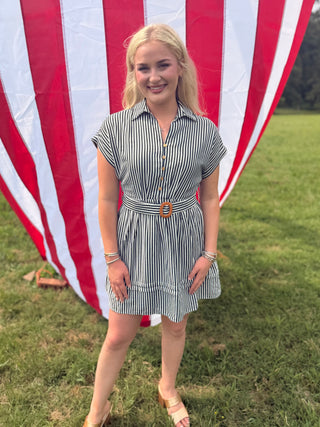 Harbour Striped Belted Dress