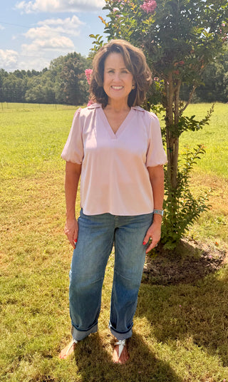 Current Air Blush Pink Luxe Top