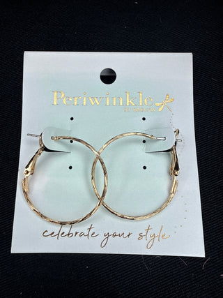 Periwinkle Gold Thin Classic Hoop Earrings