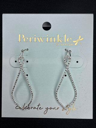 Periwinkle Silver Infinity Drop Earrings