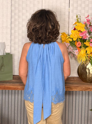 Sweet Lace Trim Sleeveless Top