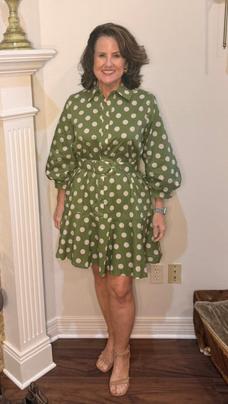 Entro Dot About You Belted Dress