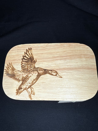 White Butter Dish with Mallard Duck Lid