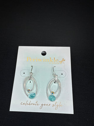 Turquoise Oval Drop Earrings