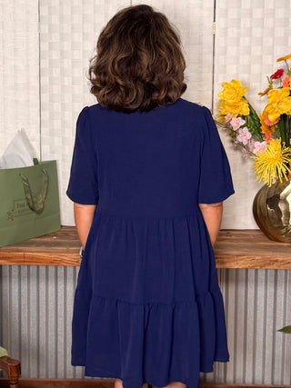 Midnight Bloom Embroidered Dress