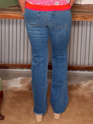 Kut Kelly High Rise Kick Flare Inset Leg