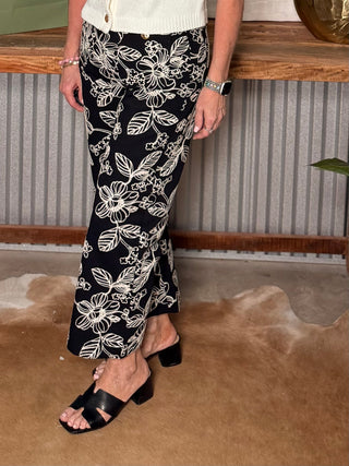 Midnight Garden Cropped Pants