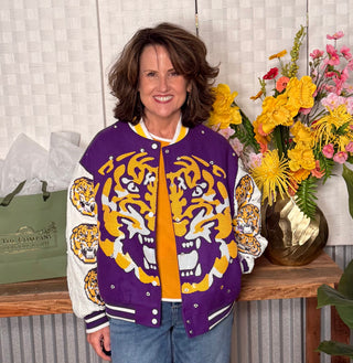 Queen of Sparkles Licensed LSU Tiger Bomber