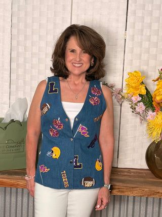 QoS Licensed LSU Gameday Snap Vest