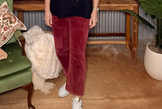 Red Velvet Stretch Baby Corduroys