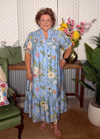 Umgee Garden Party Floral Ruffle Dress