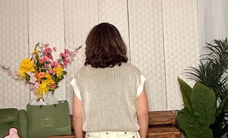 Two Tone Rib Texture Sleeveless Drop Shoulder Sweater