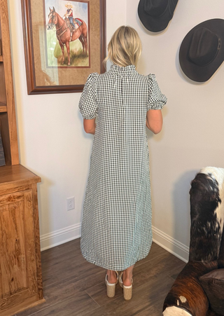 Entro Picnic Chic Gingham Maxi Dress