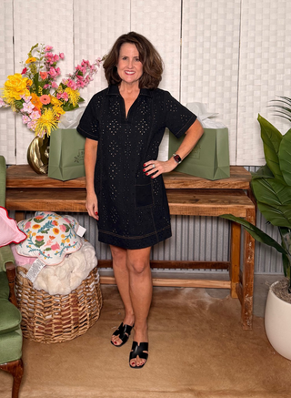 Umgee Midnight Eyelet Denim Dress