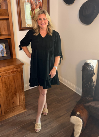 Lila Pintuck Tiered Dress