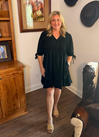 Lila Pintuck Tiered Dress