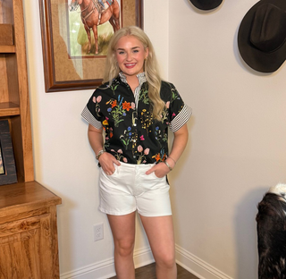 Entro Black Floral Top