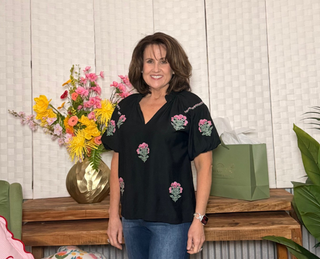 Umgee Embroidered Floral Blouse