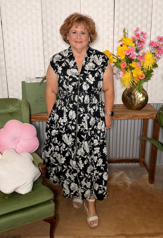 She & Sky Floral Zippered Dress