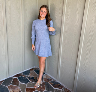 AnnieWear Puff Sleave Sweater Dress