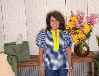 Entro Sunny Gingham Ruffle Top