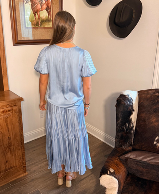 Pleated Blouse with Smocking