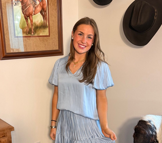 Pleated Blouse with Smocking