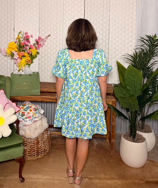 Sunny Meadow Floral Babydoll Dress with Pockets